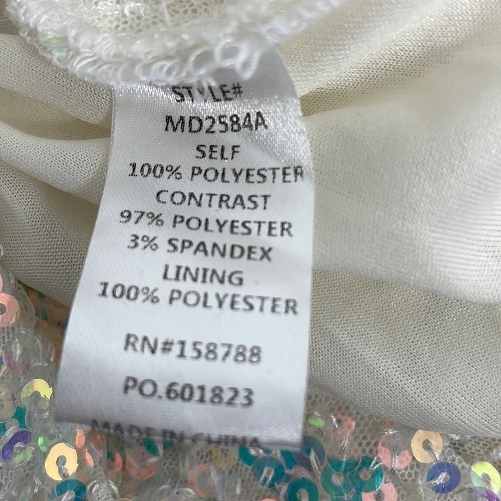 Mable Dress NWT Mini Sequin Sleeveless Scoop Neck Off White Pink Size Medium M - Picture 10 of 15
